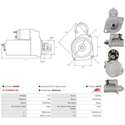 AS-PL Starter AS S6549S