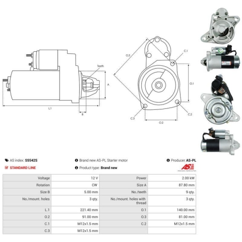 AS-PL Starter AS S5542S