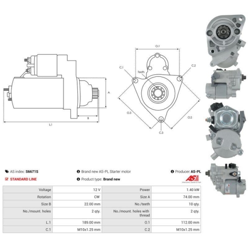 AS-PL Starter AS S6671S