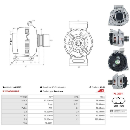 AS-PL Generator AS A01071S