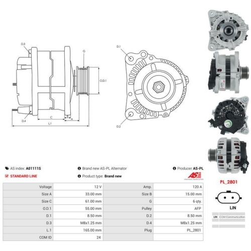 AS-PL Generator AS A01111S