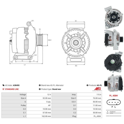 AS-PL Generator AS A3849S