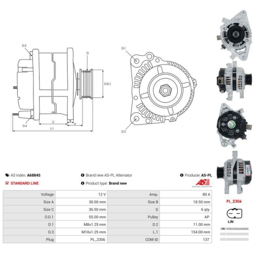 AS-PL Generator AS A6884S
