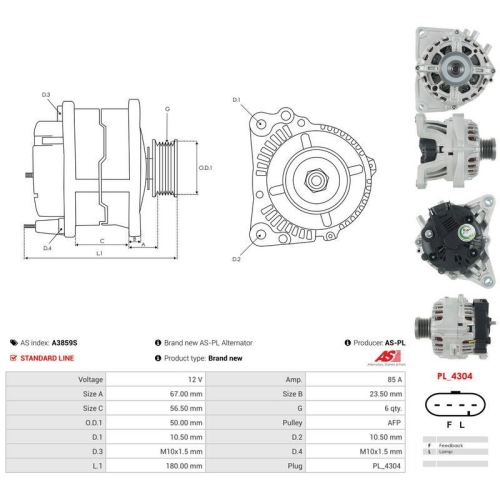 AS-PL Generator AS A3859S
