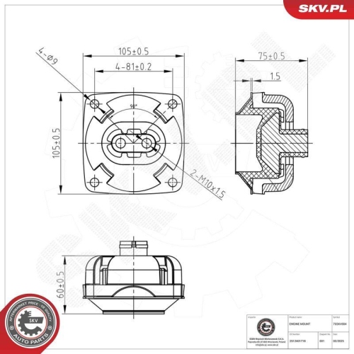 ESEN SKV Lagerung, Motor 75SKV004