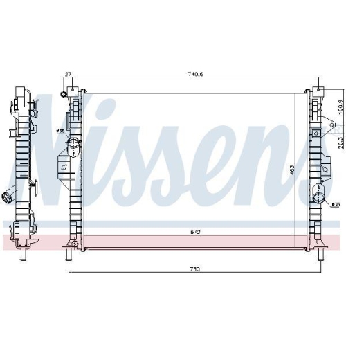 NISSENS Kühler, Motorkühlung 69253