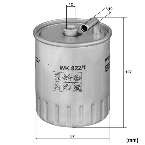 MANN-FILTER Kraftstofffilter WK 822/1