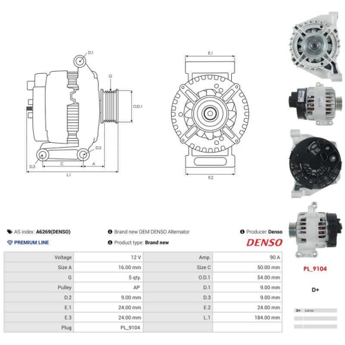 AS-PL Generator Denso A6269(DENSO)