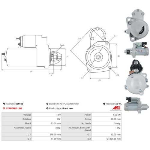 AS-PL Starter AS S6655S