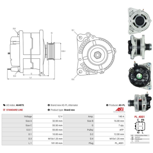 AS-PL Generator AS A6487S