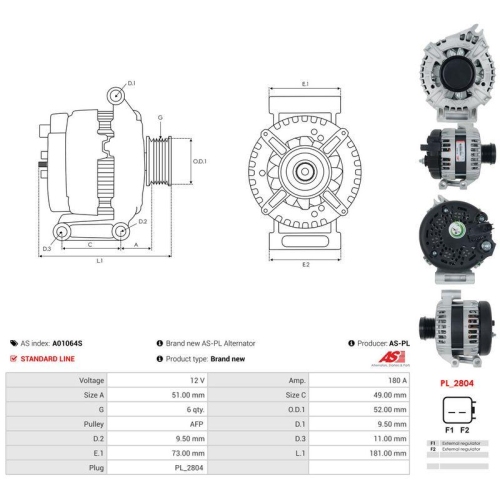 AS-PL Generator AS A01064S