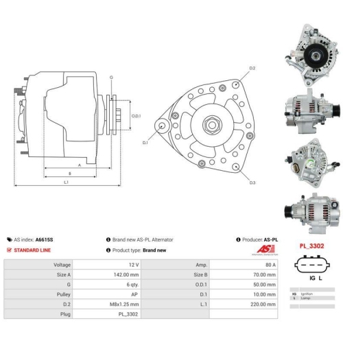 AS-PL Generator AS A6615S