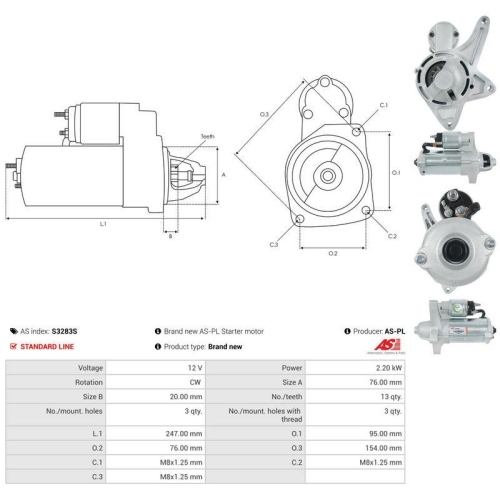 AS-PL Starter AS S3283S