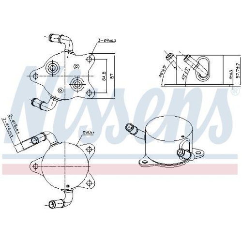 NISSENS Ölkühler, Automatikgetriebe 91544