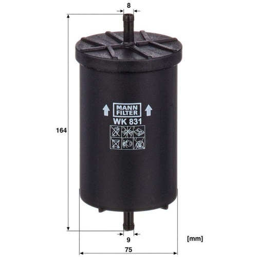 MANN-FILTER Kraftstofffilter WK 831
