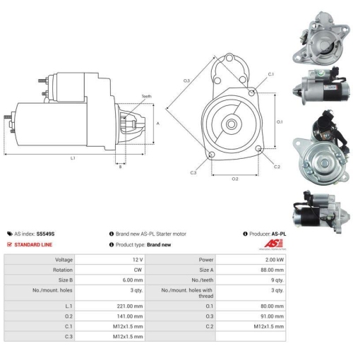 AS-PL Starter AS S5549S
