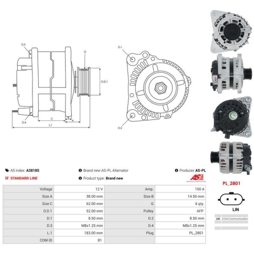 AS-PL Generator AS A3818S