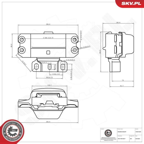 ESEN SKV Lagerung, Motor 75SKV329
