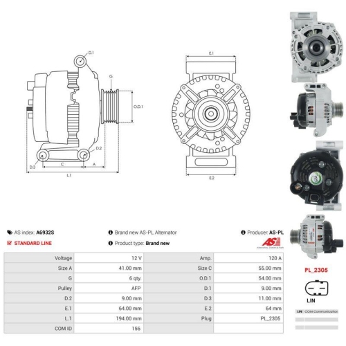 AS-PL Generator AS A6932S