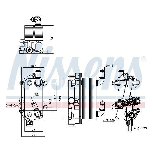 NISSENS Ölkühler, Motoröl ** FIRST FIT ** 91182