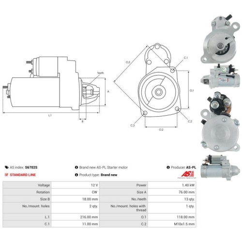 AS-PL Starter AS S6702S
