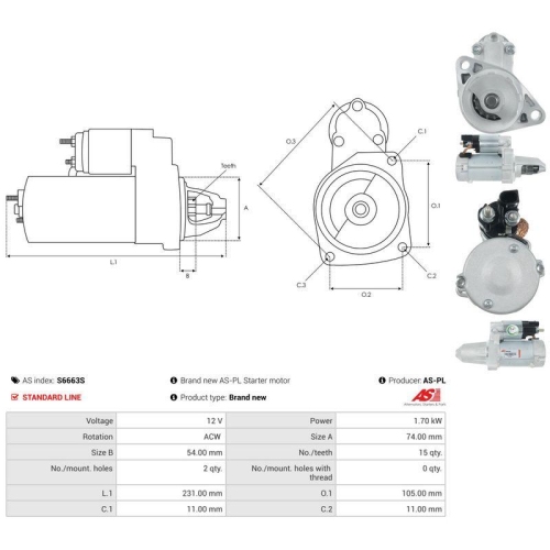 AS-PL Starter AS S6663S