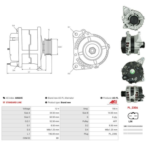 AS-PL Generator AS A0664S