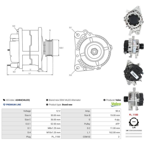 AS-PL Generator Valeo A3484(VALEO)