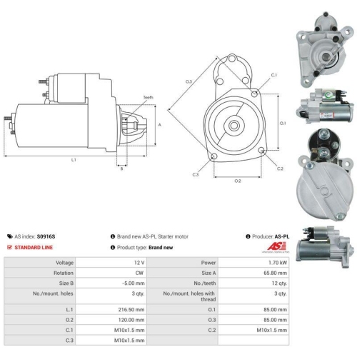 AS-PL Starter AS S0916S