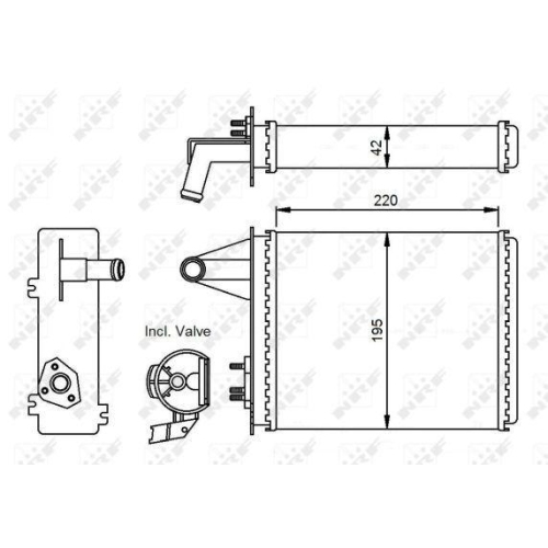 NRF W&auml;rmetauscher, Innenraumheizung 53556
