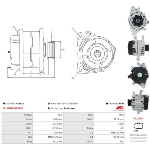 AS-PL Generator AS A3862S
