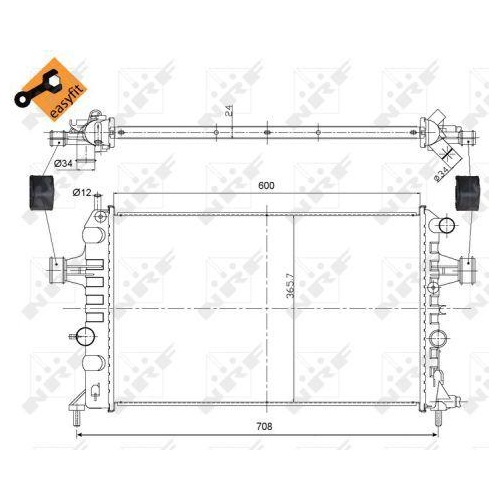 NRF K&uuml;hler, Motork&uuml;hlung EASY FIT 54668
