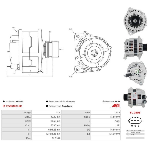 AS-PL Generator AS A2156S