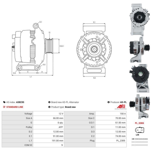 AS-PL Generator AS A3823S