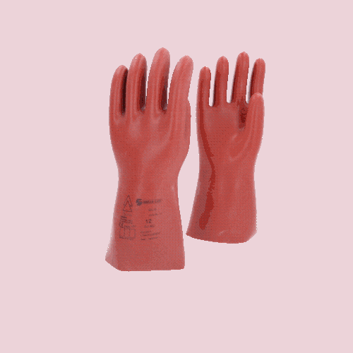 Elektriker-Schutzhandschuh mit mechanischem Schutz Gr&ouml;&szlig;e 12 Klasse 0 rot KSTOOLS