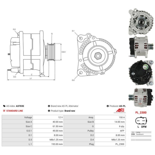 AS-PL Generator AS A3703S