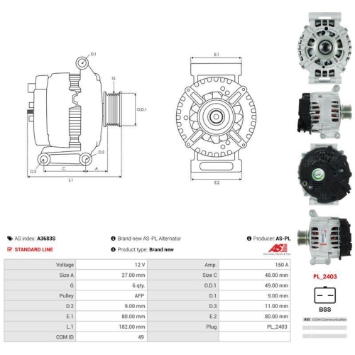 AS-PL Generator AS A3683S