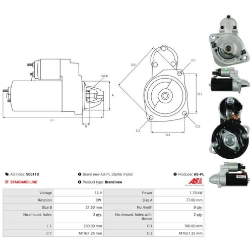 AS-PL Starter AS S0611S