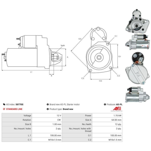 AS-PL Starter AS S0770S