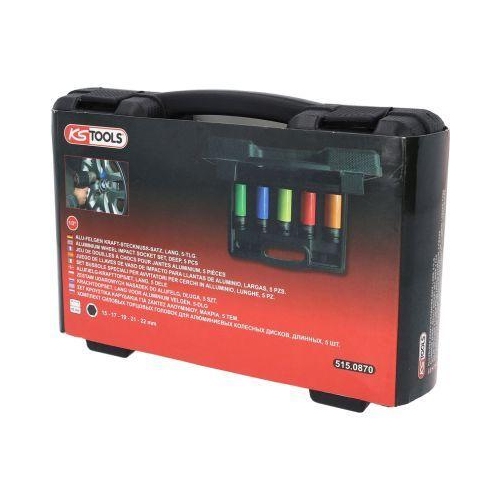 1/2 Zoll Alu-Felgen Kraft-Stecknuss-Satz robust, 5-tlg KS TOOLS 515.0870