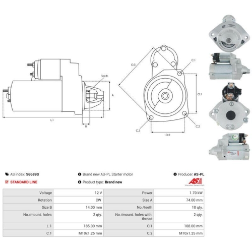 AS-PL Starter AS S6689S