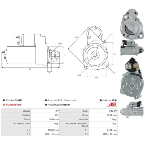 AS-PL Starter AS S9932S