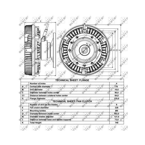 NRF Kupplung, K&uuml;hlerl&uuml;fter 49004