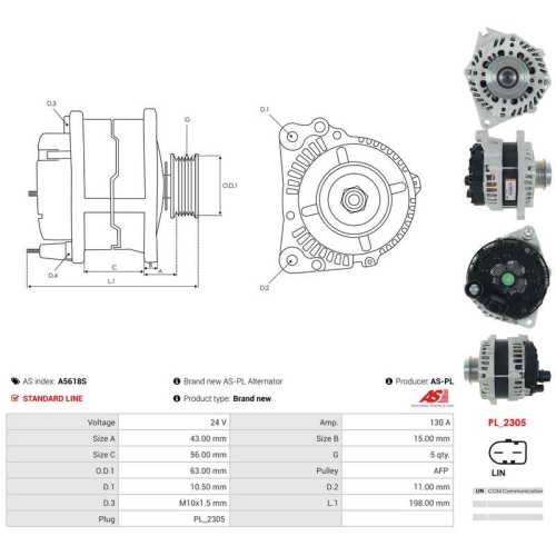 AS-PL Generator AS A5618S