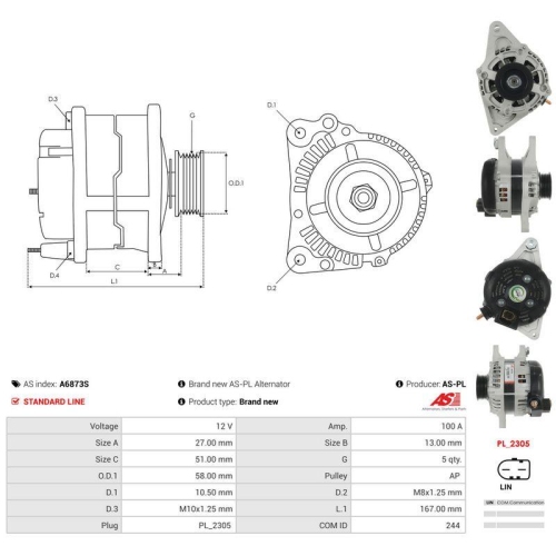 AS-PL Generator AS A6873S