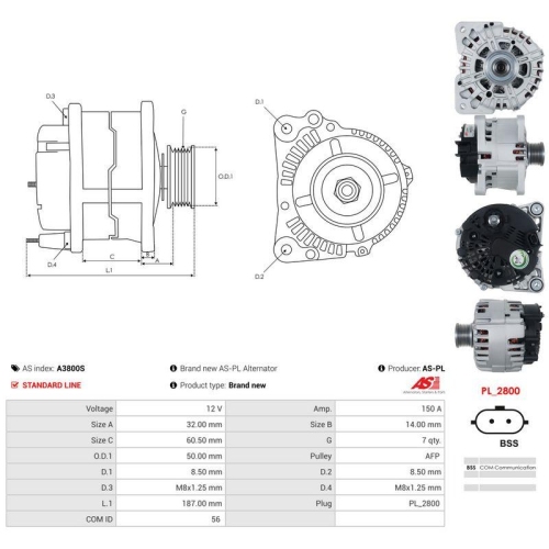 AS-PL Generator AS A3800S