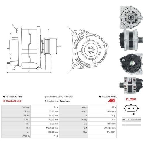 AS-PL Generator AS A3851S