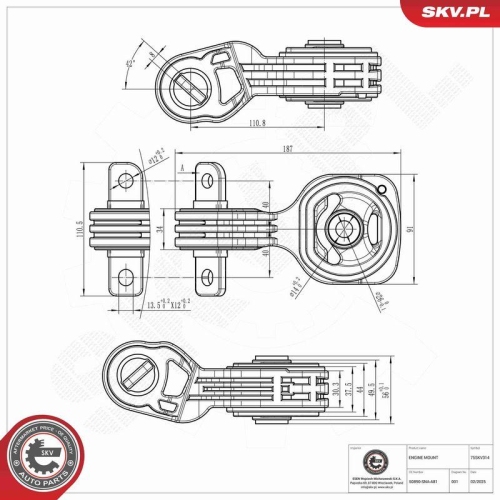 ESEN SKV Lagerung, Motor 75SKV314