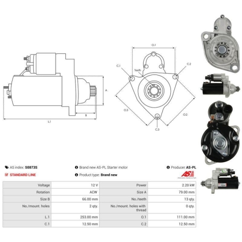 AS-PL Starter AS S0873S