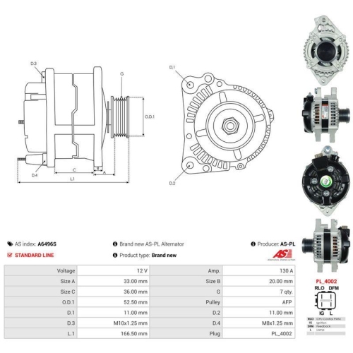 AS-PL Generator AS A6496S